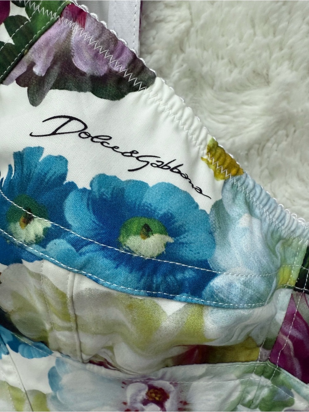 Dolce & Gabbana Floral Cotton Bustier Corset Top in Blue, Pink, Yellow and Green - Picture 8 of 12